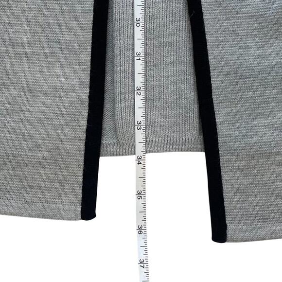 Talbots Gray Merino Wool Blend Long Cardigan Coat / Duster Open Front, Size LP - Picture 10 of 10